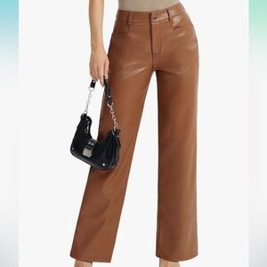 Brown Leather Women's Pants